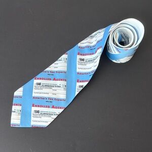 Blue Tax Form Print Novelty Necktie